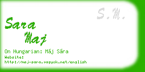 sara maj business card